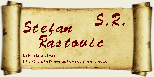 Stefan Rastović vizit kartica